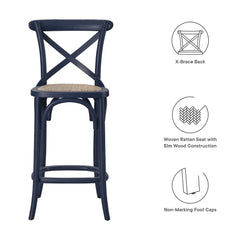 Gear Midnight Blue Counter Stool - 19x17.5" - Ornate Home