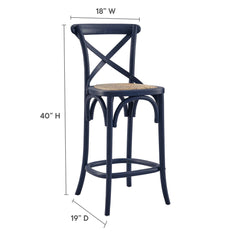 Gear Midnight Blue Counter Stool - 19x17.5" - Ornate Home