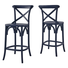 Gear Midnight Blue Counter Stool - 19x17.5x39.5" - Ornate Home