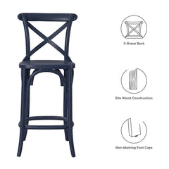 Gear Midnight Blue Counter Stool - 19x17.5x39.5" - Ornate Home
