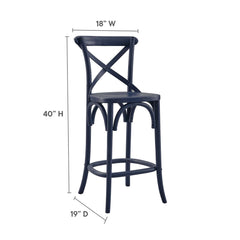 Gear Midnight Blue Counter Stool - 19x17.5x39.5" - Ornate Home