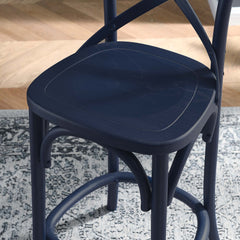 Gear Midnight Blue Counter Stool - 19x17.5x39.5" - Ornate Home