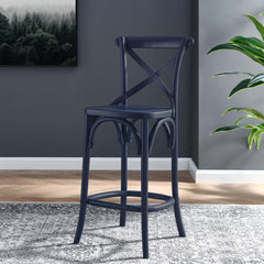 Gear Midnight Blue Counter Stool - 19x17.5x39.5" - Ornate Home