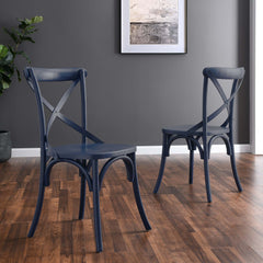 Gear Midnight Blue Dining Side Chair - 21x19.5" - Ornate Home