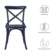 Gear Midnight Blue Dining Side Chair - 21x19.5" - Ornate Home