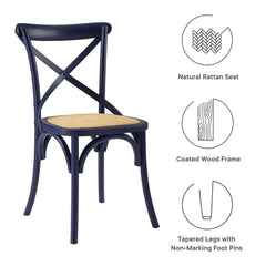 Gear Midnight Blue Dining Side Chair - 21x19.5x34.5" - Ornate Home