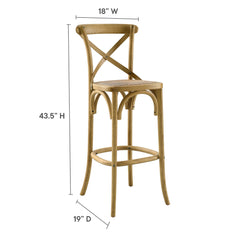 Gear Natural Bar Stool - 19x17.5" - Ornate Home
