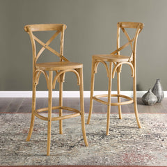 Gear Natural Bar Stool - 19x17.5x43.5" - Ornate Home