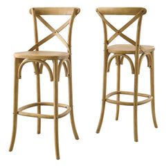 Gear Natural Bar Stool - 19x17.5x43.5" - Ornate Home