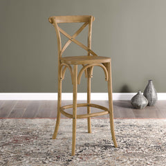 Gear Natural Bar Stool - 19x17.5x43.5" - Ornate Home