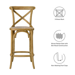 Gear Natural Counter Stool - 19x17.5" - Ornate Home