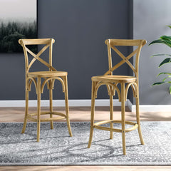 Gear Natural Counter Stool - 19x17.5x39.5" - Ornate Home