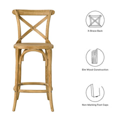 Gear Natural Counter Stool - 19x17.5x39.5" - Ornate Home