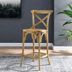 Gear Natural Counter Stool - 19x17.5x39.5" - Ornate Home