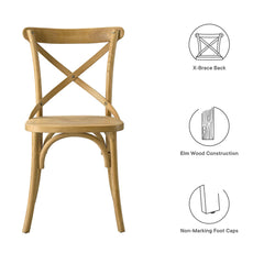 Gear Natural Dining Side Chair - 21x19.5" - Ornate Home