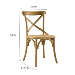 Gear Natural Dining Side Chair - 21x19.5" - Ornate Home