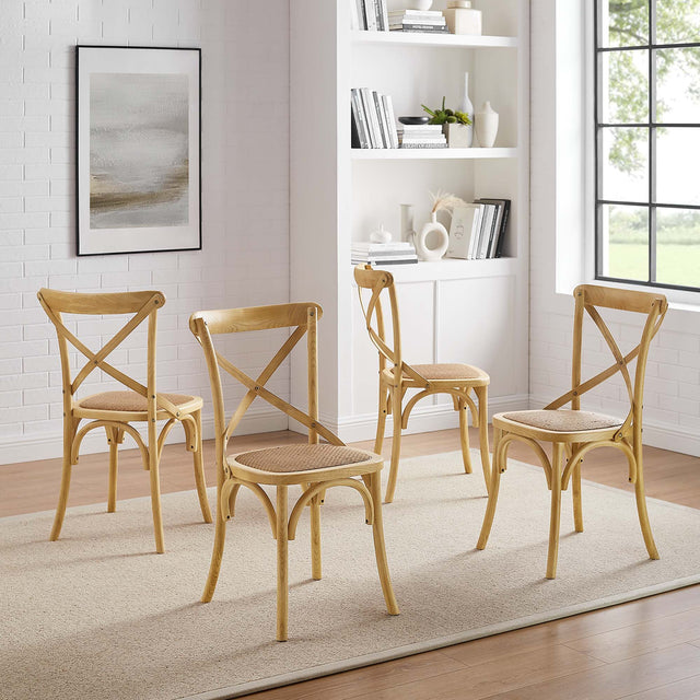 Gear Natural Dining Side Chair (Set of 4) - Ornate Home