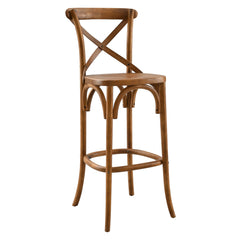 Gear Walnut Bar Stool - 19x17.5x43.5" - Ornate Home