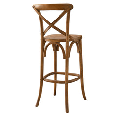 Gear Walnut Bar Stool - 19x17.5x43.5" - Ornate Home