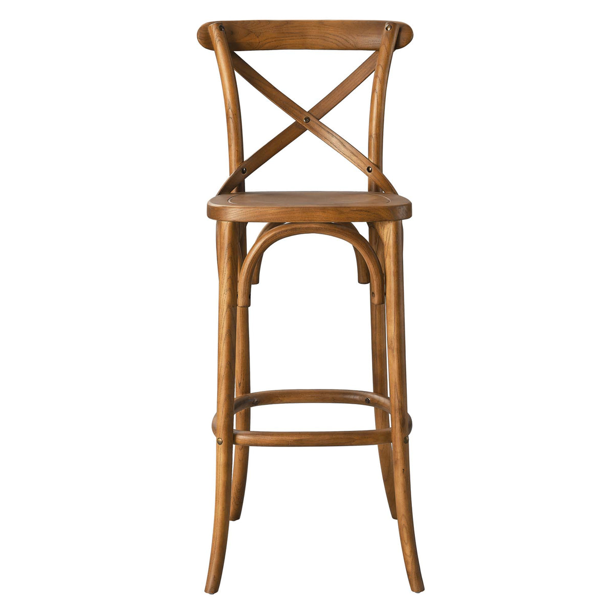 Gear Walnut Bar Stool - 19x17.5x43.5" - Ornate Home