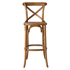 Gear Walnut Bar Stool - 19x17.5x43.5" - Ornate Home