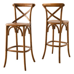 Gear Walnut Bar Stool - 19x17.5x43.5" - Ornate Home