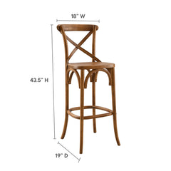 Gear Walnut Bar Stool - 19x17.5x43.5" - Ornate Home
