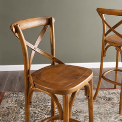 Gear Walnut Bar Stool - 19x17.5x43.5" - Ornate Home