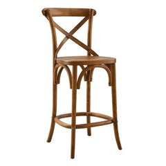 Gear Walnut Counter Stool - 19x17.5x39.5" - Ornate Home