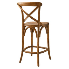 Gear Walnut Counter Stool - 19x17.5x39.5" - Ornate Home