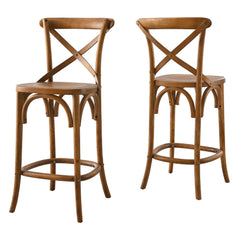 Gear Walnut Counter Stool - 19x17.5x39.5" - Ornate Home