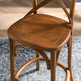 Gear Walnut Counter Stool - 19x17.5x39.5" - Ornate Home