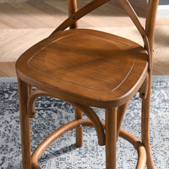 Gear Walnut Counter Stool - 19x17.5x39.5" - Ornate Home
