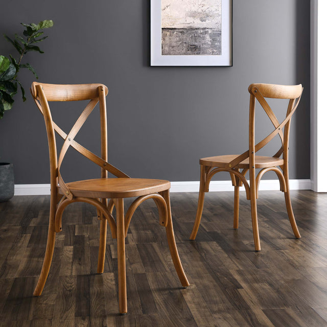 Gear Walnut Dining Side Chair - 21x19.5" - Ornate Home