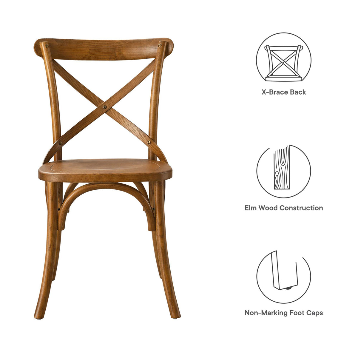 Gear Walnut Dining Side Chair - 21x19.5" - Ornate Home