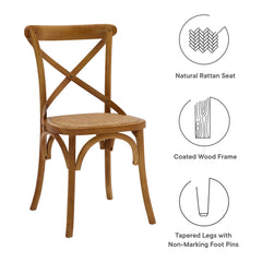 Gear Walnut Dining Side Chair - 21x19.5x34.5" - Ornate Home