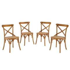Gear Walnut Dining Side Chair (Set of 4) - Ornate Home