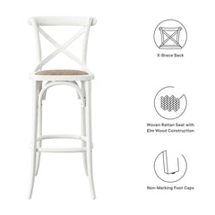 Gear White Bar Stool - 19x17.5" - Ornate Home