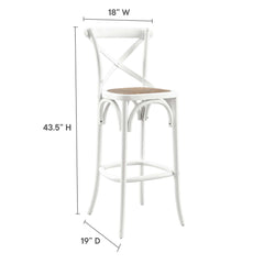 Gear White Bar Stool - 19x17.5" - Ornate Home