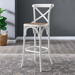Gear White Bar Stool - 19x17.5" - Ornate Home
