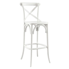 Gear White Bar Stool - 19x17.5x43.5" - Ornate Home