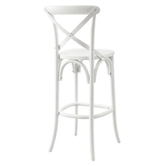Gear White Bar Stool - 19x17.5x43.5" - Ornate Home