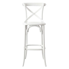 Gear White Bar Stool - 19x17.5x43.5" - Ornate Home