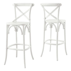 Gear White Bar Stool - 19x17.5x43.5" - Ornate Home