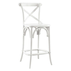 Gear White Counter Stool - 19x17.5x39.5" - Ornate Home
