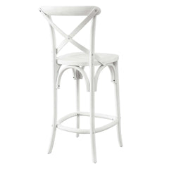 Gear White Counter Stool - 19x17.5x39.5" - Ornate Home