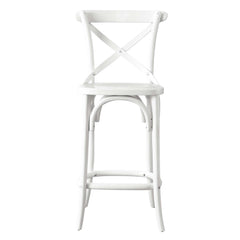 Gear White Counter Stool - 19x17.5x39.5" - Ornate Home