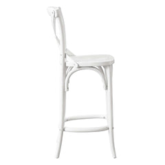 Gear White Counter Stool - 19x17.5x39.5" - Ornate Home