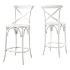 Gear White Counter Stool - 19x17.5x39.5" - Ornate Home