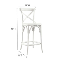 Gear White Counter Stool - 19x17.5x39.5" - Ornate Home